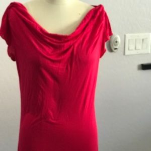 Drape cowl neck fuchsia top